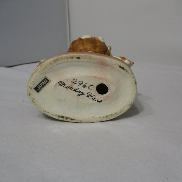 Vintage "Wash Day" Made in Occupied Japan Ceramic Porcelain Figure Figurine - Picture 6 of 9